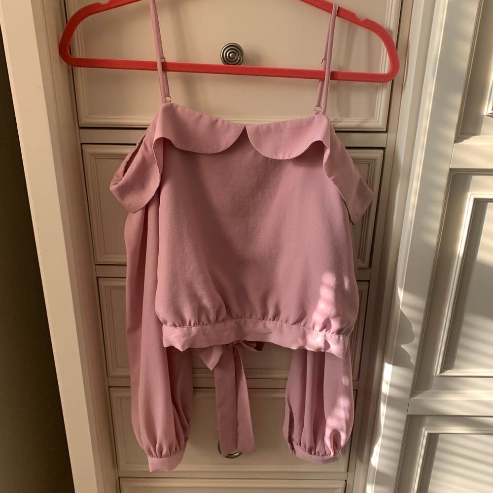 J.O.A off shoulder long sleeve blouse